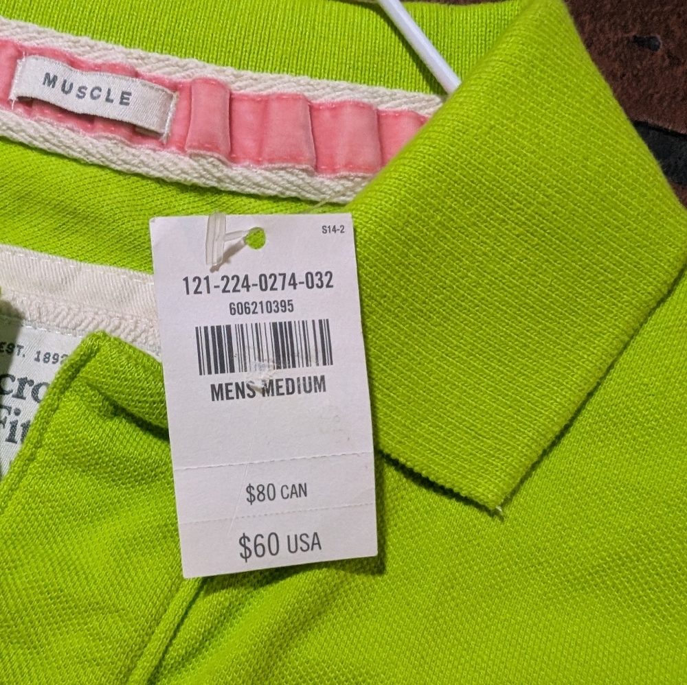 Abercrombie & Fitch Men's M NWT Pink Moose Muscle Polo Shirt - Picture 7 of 12